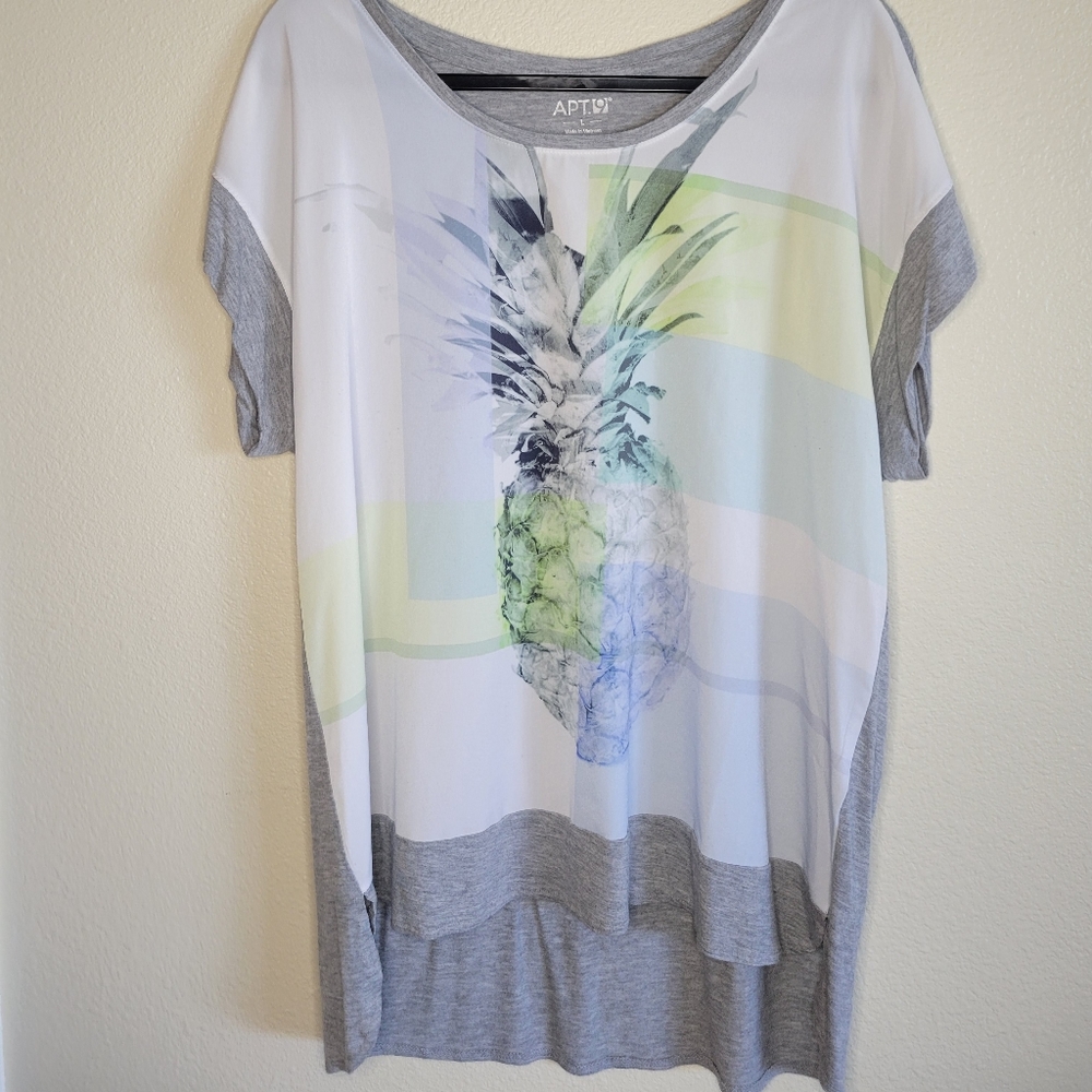 Apt 9 Pineapple Shirt Blouse